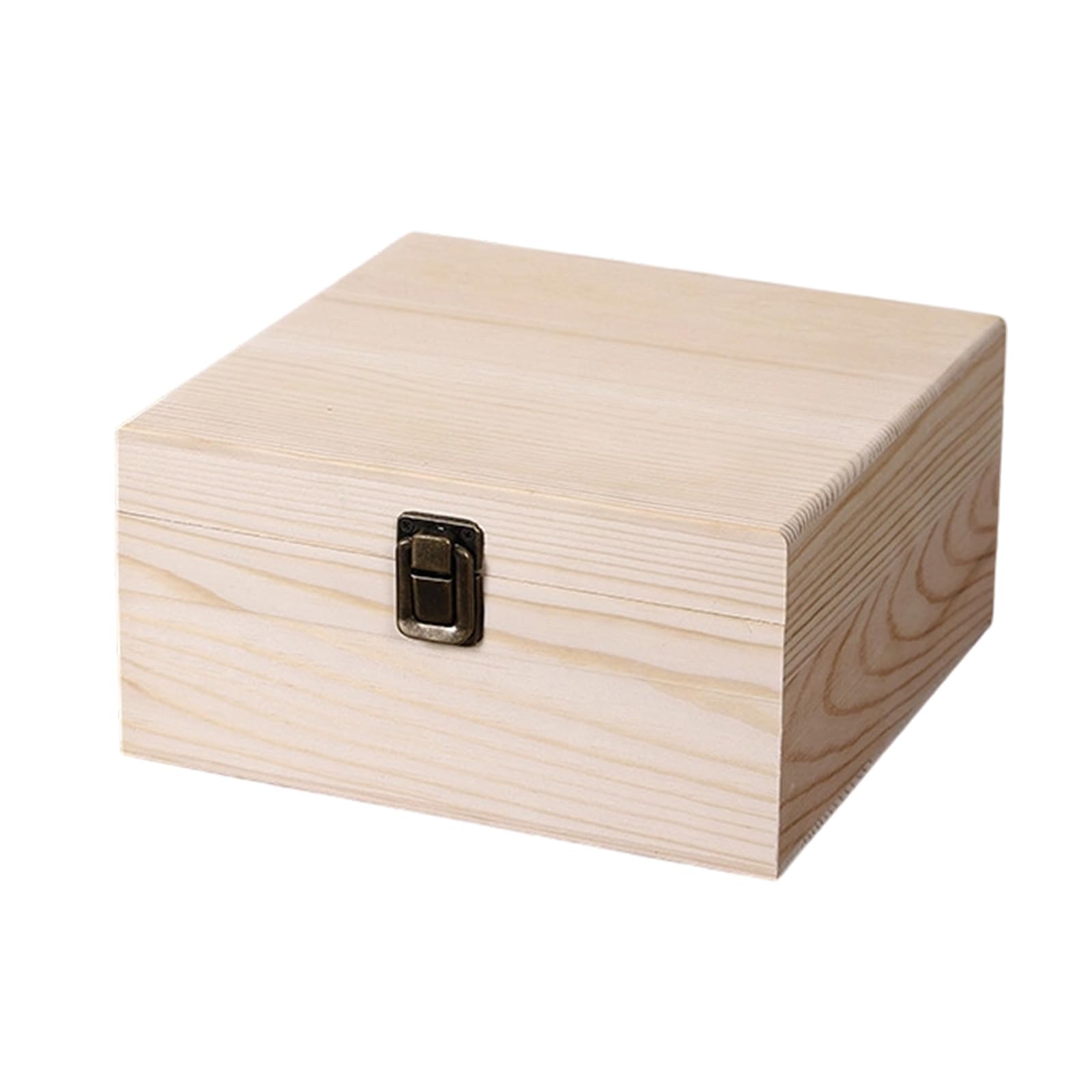 Tsophreniq Wooden Jewelry Organiser Box with Hinged Cover for Event Souvenirs Multipurpose Pine Wood Organiser