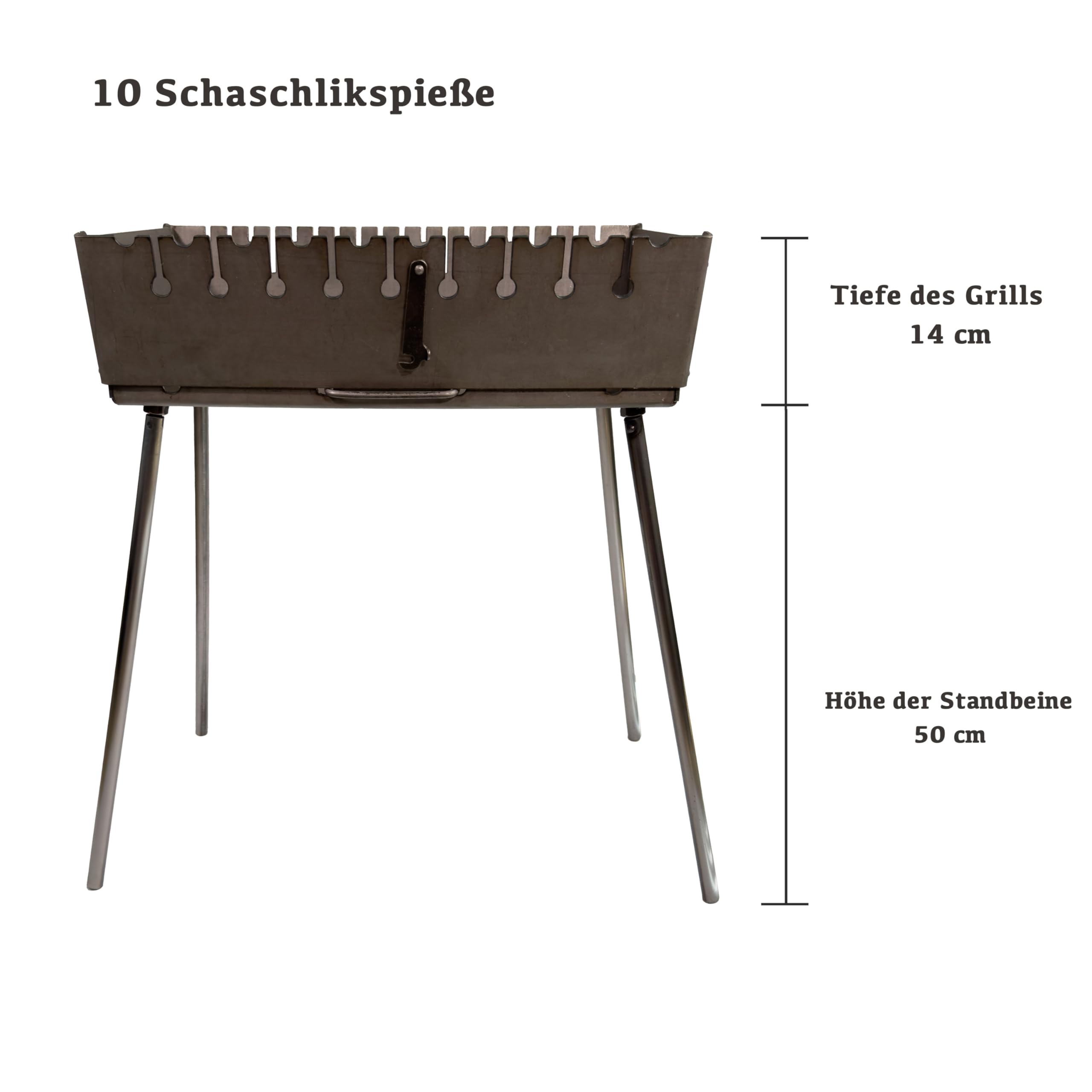 GOROCH Mangal Holzkohlegrill - Tragbarer Schaschlik Grillkoffer aus 3 - Unterwegs Waren