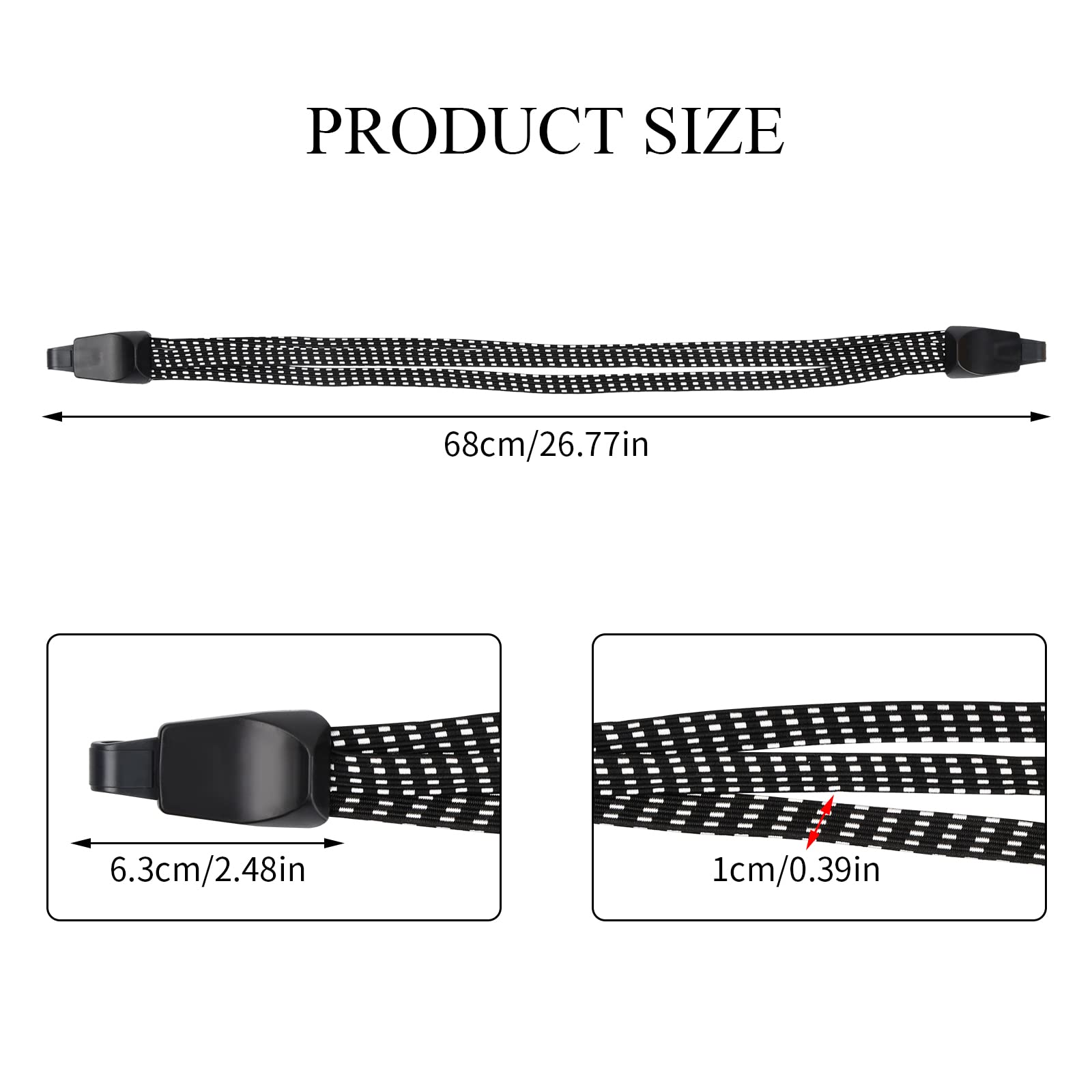 Lot De 4 Tendeurs Élastiques Avec Crochet 60-120 Cm, Tendeur