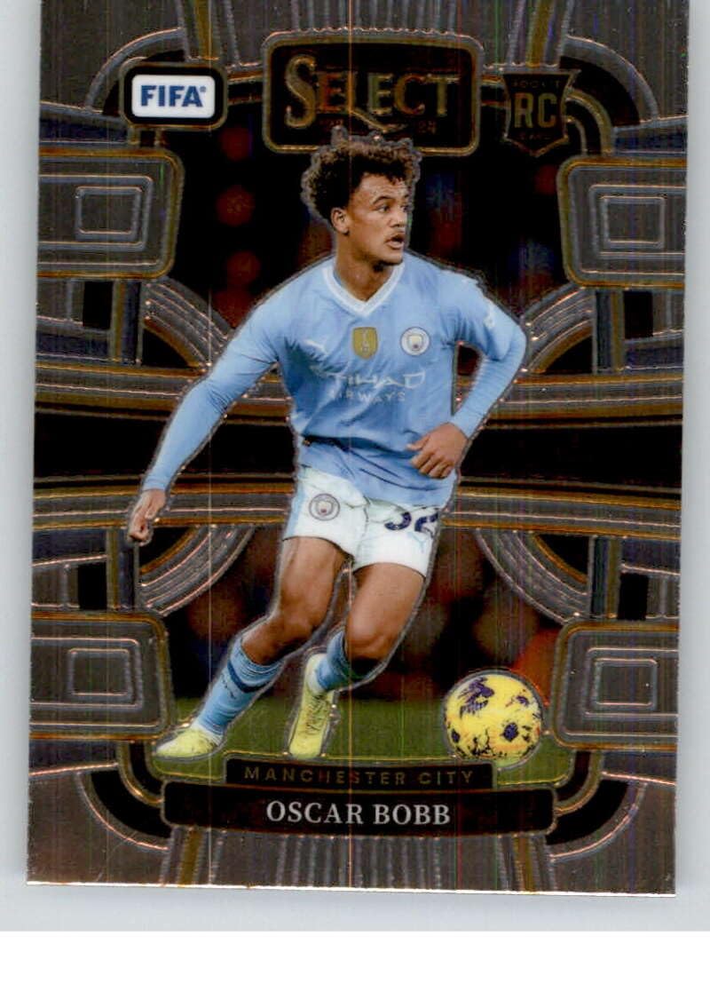 2023-24 Panini Select FIFA #18 Oscar Bobb Manchester City Terrace RC Rookie Card Official Soccer Card in Raw (NM or Better) Condition