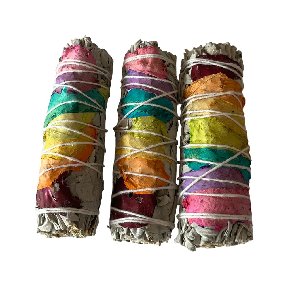 Vie Natural 3X Chakra Petals White Sage 4" Smudge Sticks