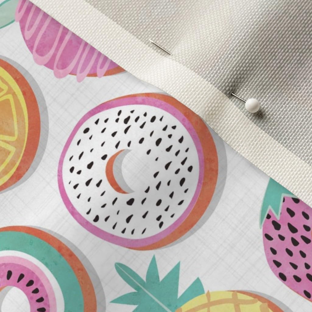 Spoonflower Fabric - Donuts White Pastel Colors Fruit Dragon Pineapples Watermelon Summer Printed on Upholstery Velvet Fabric Fat Quarter - Upholstery Home Decor Bottomweight Apparel