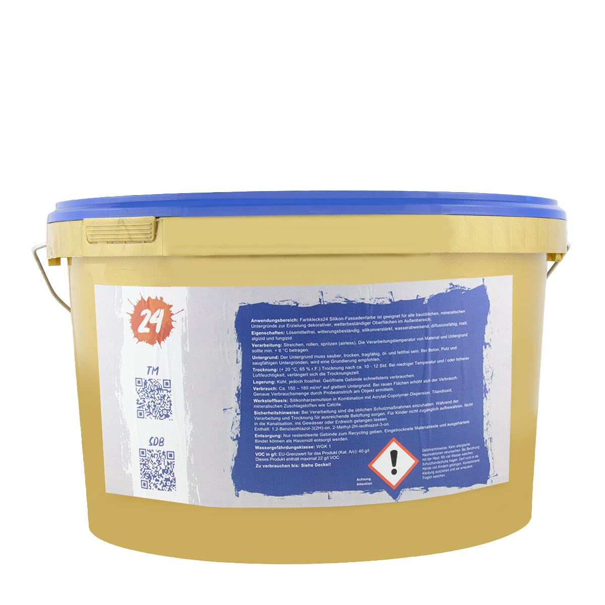 Silikon-Fassadenfarbe Color (versch. Größen/Farben) hohe Deckkraft, Wetterschutz, schmutzabweisend (5L, Gelb 4-1)