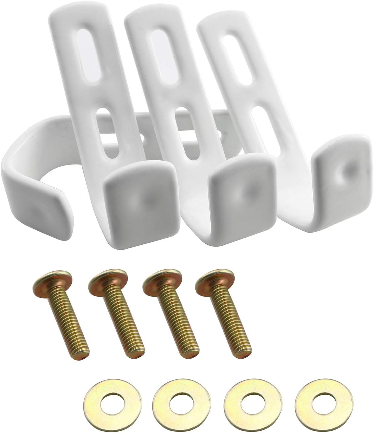 PSCCO 4PCS White Utility Bunk Bed Ladder Hooks Bedroom Ladder Hook