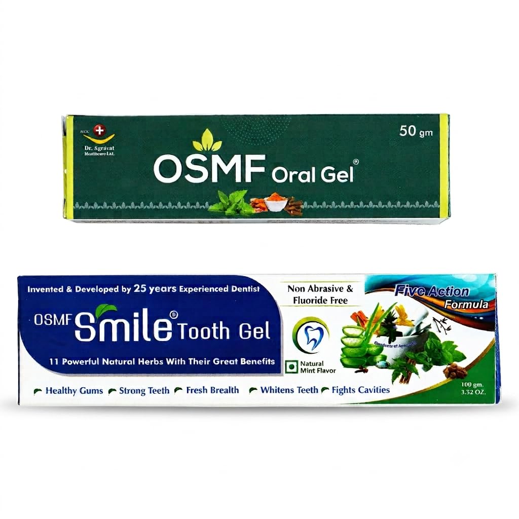 Smile Toothgel Herbal Toothpaste + OSMF Oral Gel | Wellness Combo Pack | Fluoride & SLS- Free Natural Aloe Vera & Ayurvedic Mouth Ulcer Gel for Burning Sensation, Restricted Mouth Opening Support & Gum Health-image-28