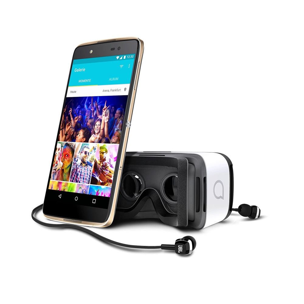 Alcatel Idol 4 - Smartphone Libre Android (Pantalla 5.2", cámara 13 MP, 16 GB, Octa-​Core 1.7 GHz, 3 GB RAM), Dorado - con Gafas de Realidad Virtual