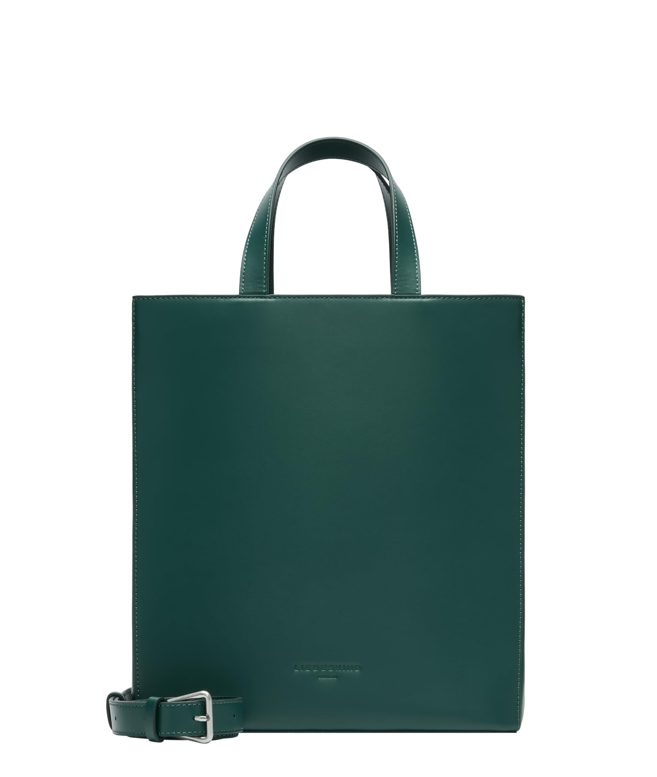 Liebeskind Berlin „Paper Bag M“ – Tote Tasche aus Leder mit Jacquard-Schultergurt und Logodetails – Damen-Tasche – Leder Handtasche Damen – Women’s Tote Bag