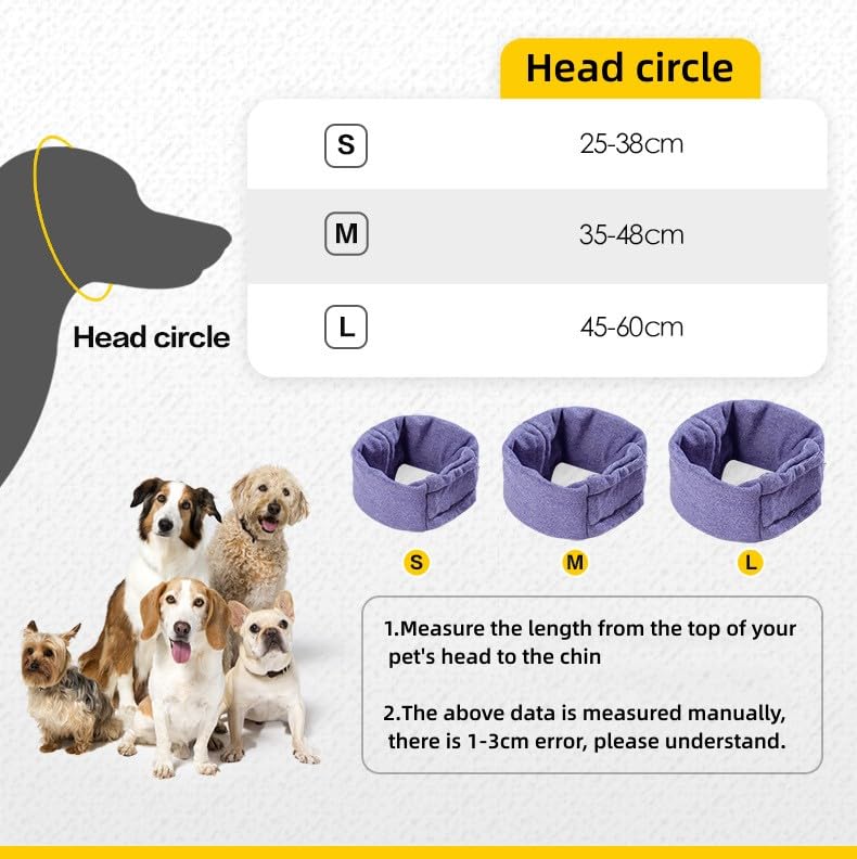 Yanmucy Hundeschutz, Verstellbarer Ohrenschutz mit Klettverschluss, zur Angstlinderung, Haustier-Kopfbedeckungen zur Reduzierung von Lärmschutz, Anti-pflegend (Grau, M)