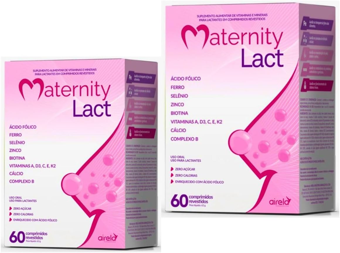 Maternity Lact 60cp Vitamina Gravidas Gestantes Lactantes Completa Kit 2