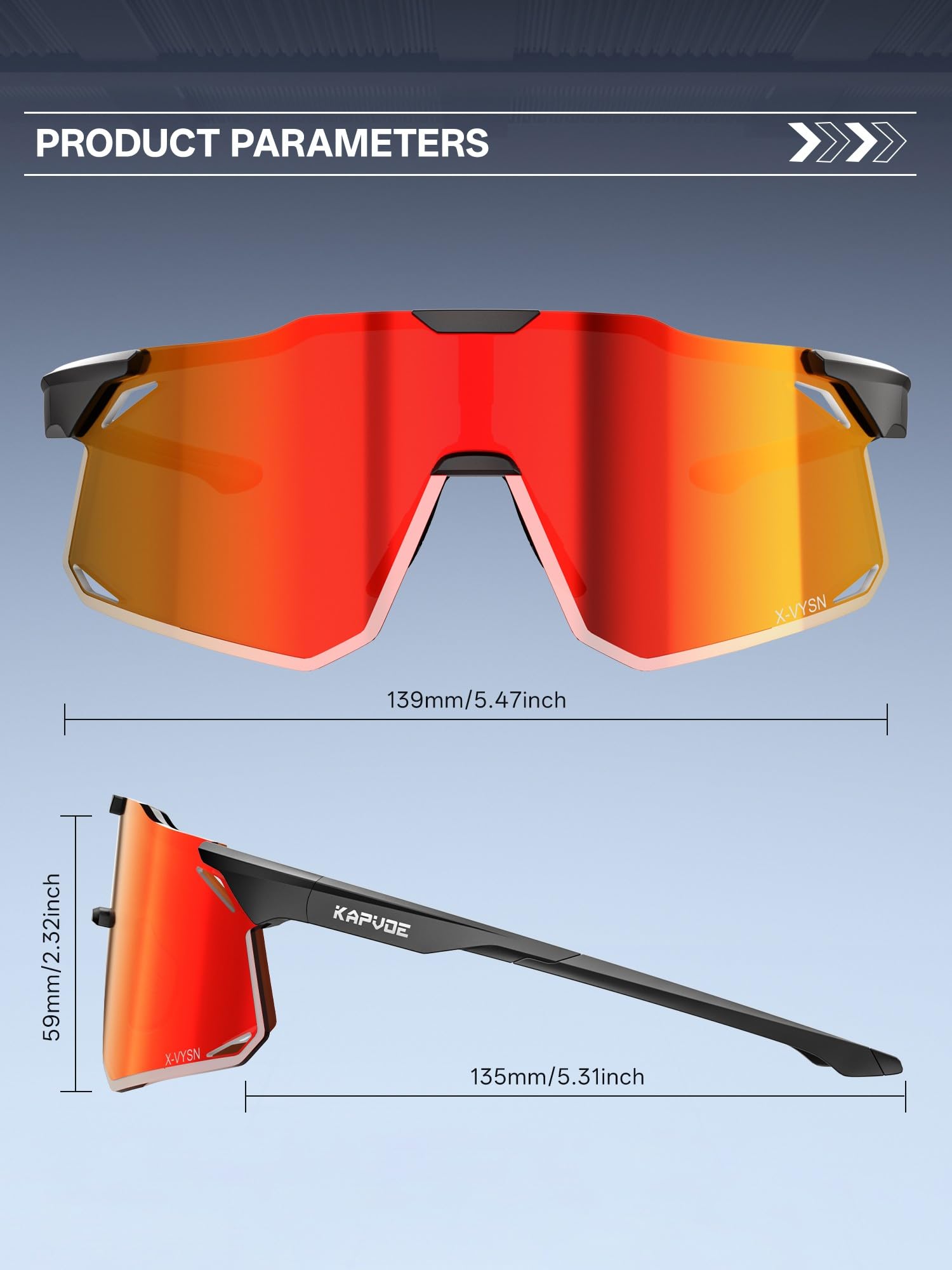 KAPVOE Gafas de Ciclismo Hombre Mujer Deportivas Gafas de Sol Béisbol Bicicleta Montaña MTB Running - K347