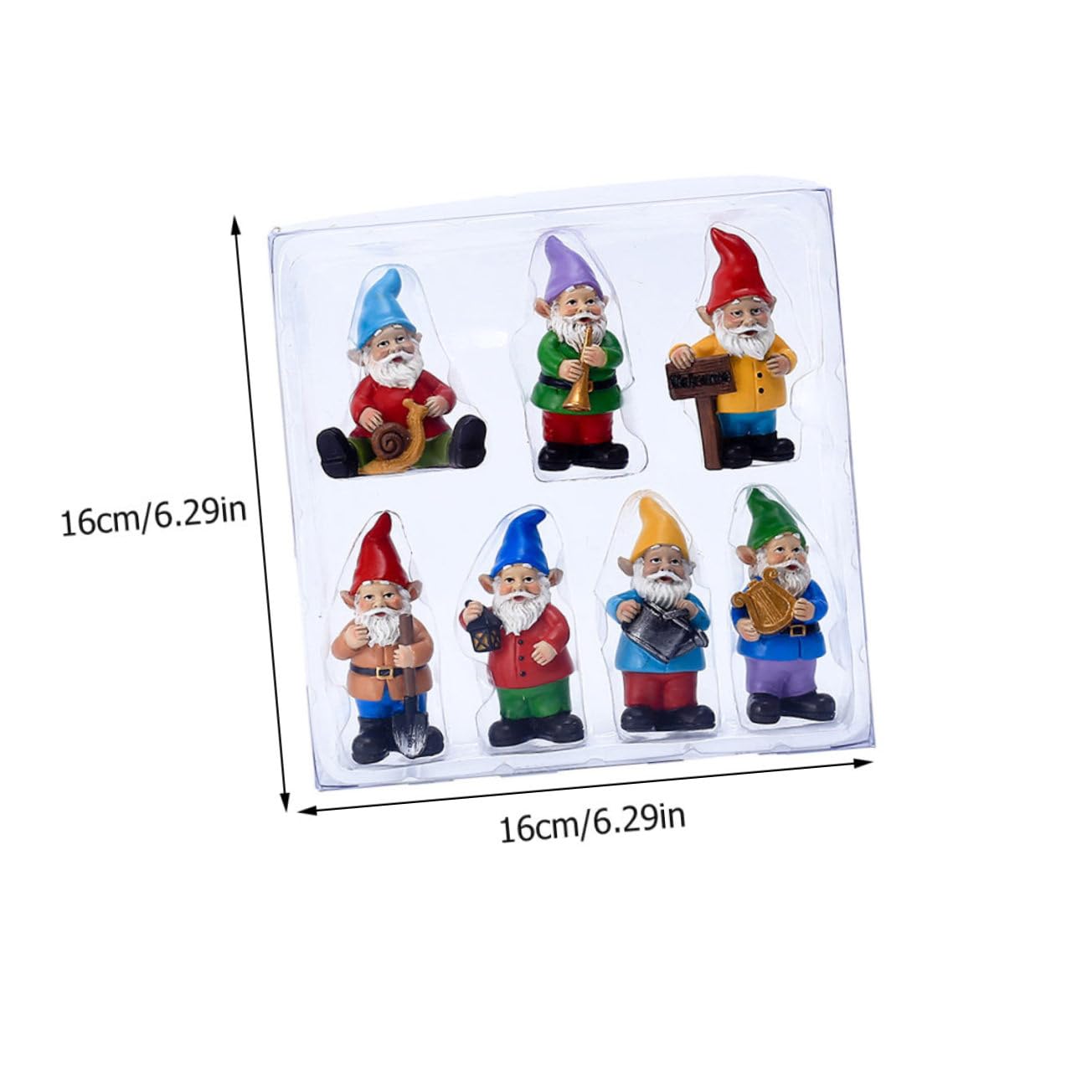 Kisangel Figurina de Gnomos 7 Piezas de Resina para Decoración Navideña | Set de 1 Juego, Estilo Cartoon Creativo y Único, Pensado para Niños Decorar el Hogar