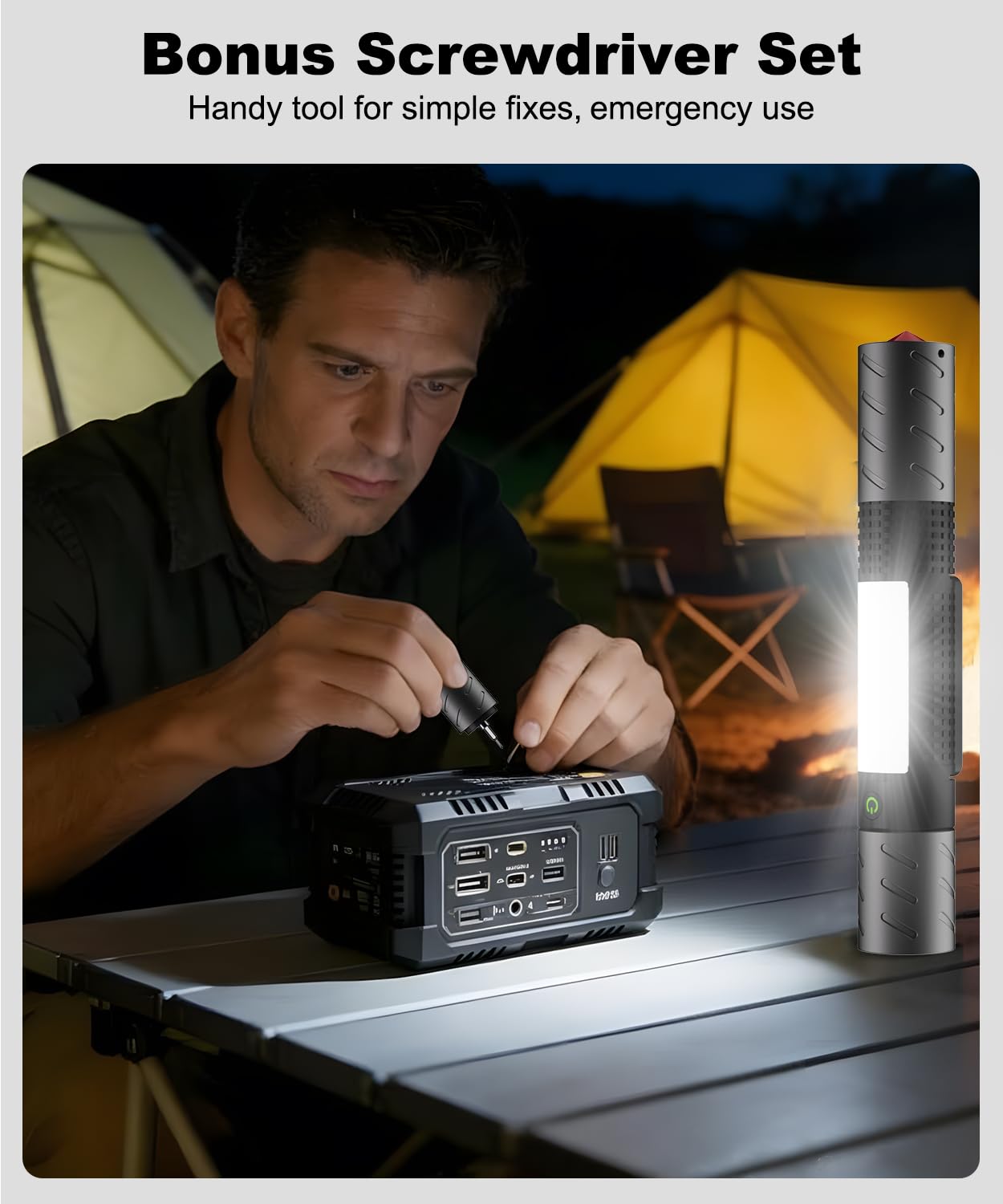 Linterna recargable de alta luminosidad 2025, linternas LED magnéticas superbrillantes con juego de destornilladores, interruptor de cristal de ventana, luz de flash COB, 7 modos, zoom, impermeable