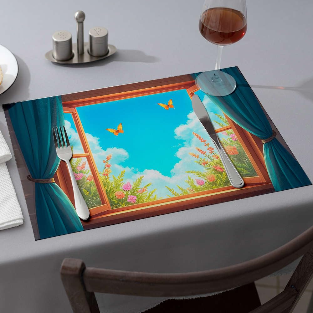 Set de table moderne papillon pour protéger la table des taches de repas d'enfants