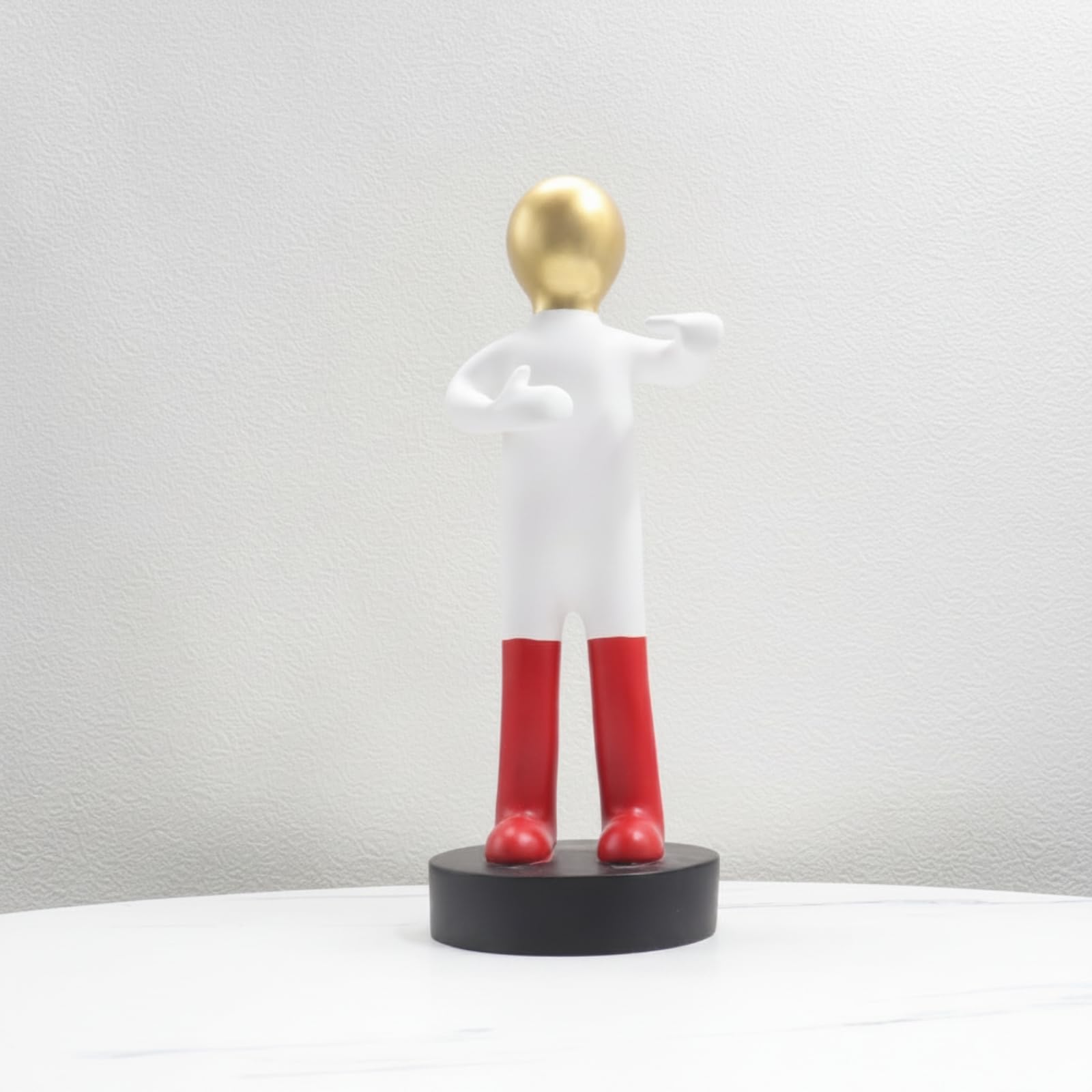 Baoblaze Statuetta Decorativa Moderna in Resina con Testa Metallizzata E Base Solida Superficie Levigata E Forma Minimal Adatta per Librerie Consolle Scrivania, D 19-10-31cm
