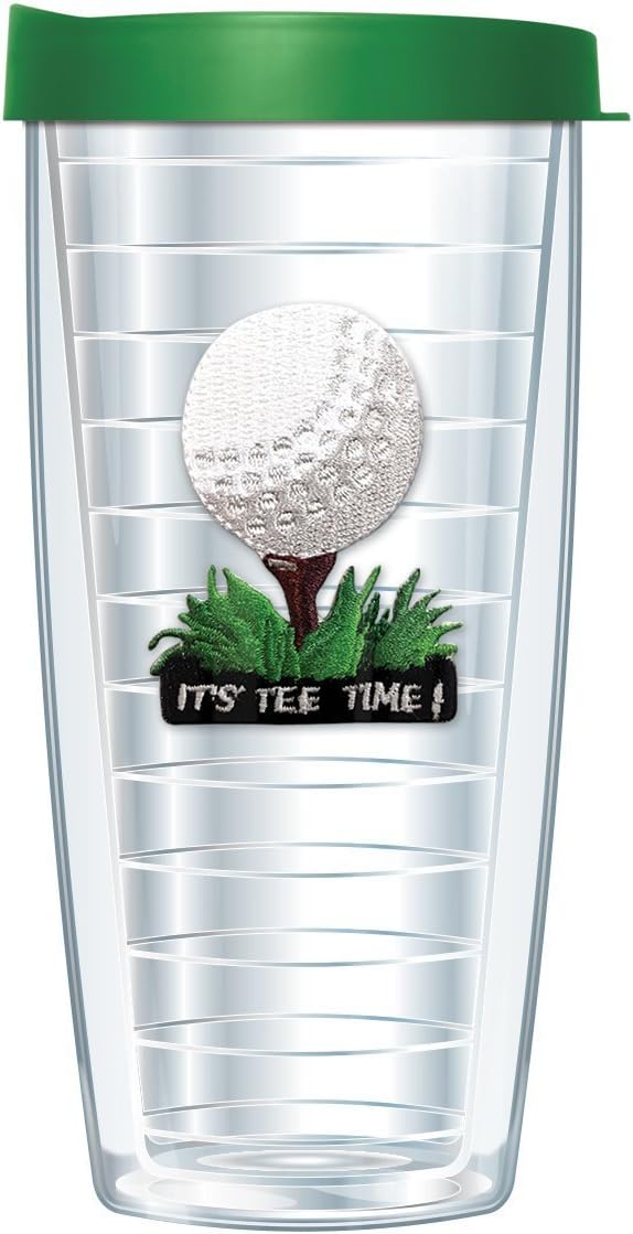 Signature Tumblers Tee Time Golf w/Grass Green Lid Tumbler Cup 16 Oz | Fantastic Temperature Retention, Thermal Insulated! Dishwasher and Microwave Safe | BPA Free| Great Gift Idea