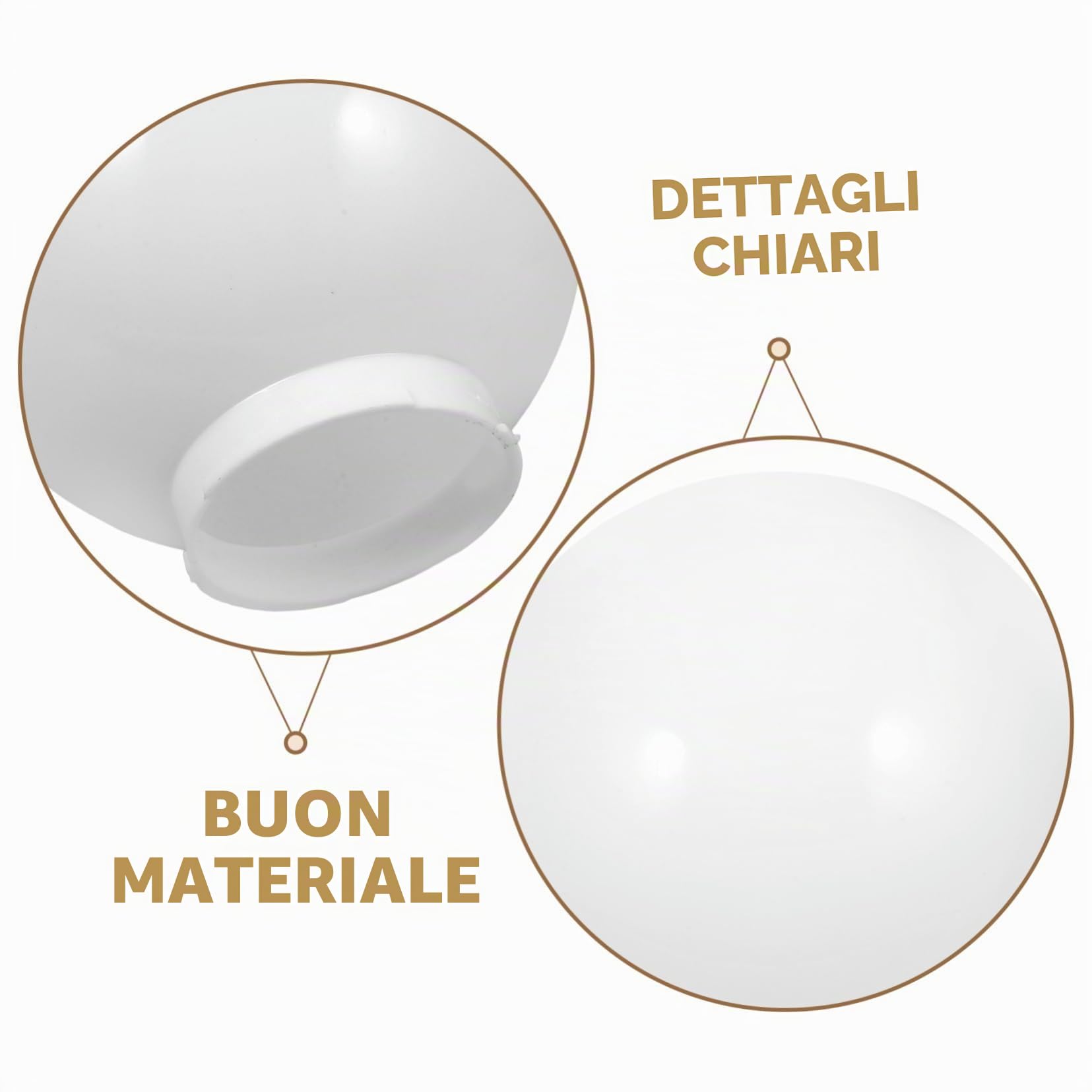 Paralume Acrilico Sferico Bianco per Lampione Esterno, Copertura Lampada da Esterno con Eccellente Trasmissione della Luce e Facile da Rimuovere, per Verande e Spazi Esterni