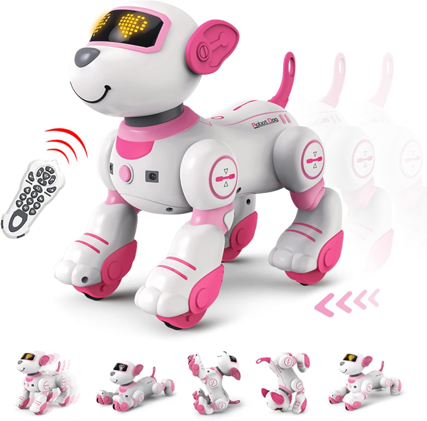 Robot Dog Toys for Girls Toys Interactive Robot Toy FollowMe Robot for Kids 5-7 Intelligent Remote Control Dog with Sing Dance Robotics for Kids Age 3 4 5 6 7 Chrismas Birthday Gifts Girls