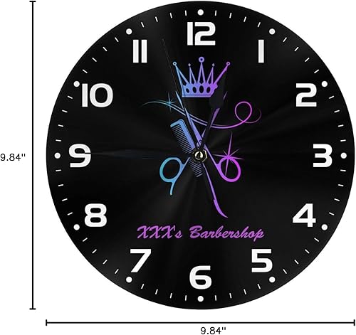 Miniatura 8 de Reloj de pared personalizado para peluquería, añade tu texto, reloj de peluquería morado personalizado para salón de belleza, regalo de decoración