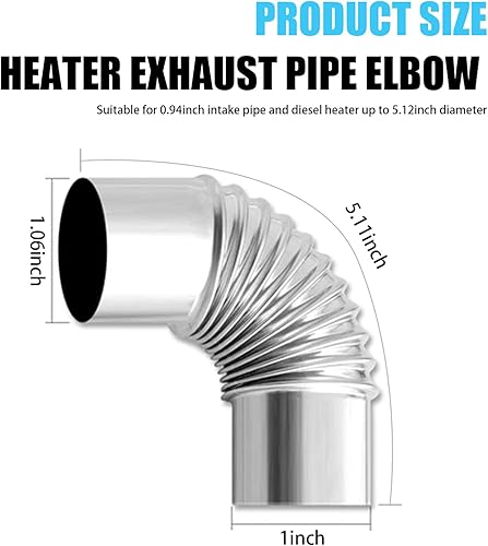 Miniatura 2 de gunhunt 1 pieza de repuesto de tubo de escape de automóvil, codo de 5.11 pulgadas, conexión de adaptador de componente de vehículo de metal