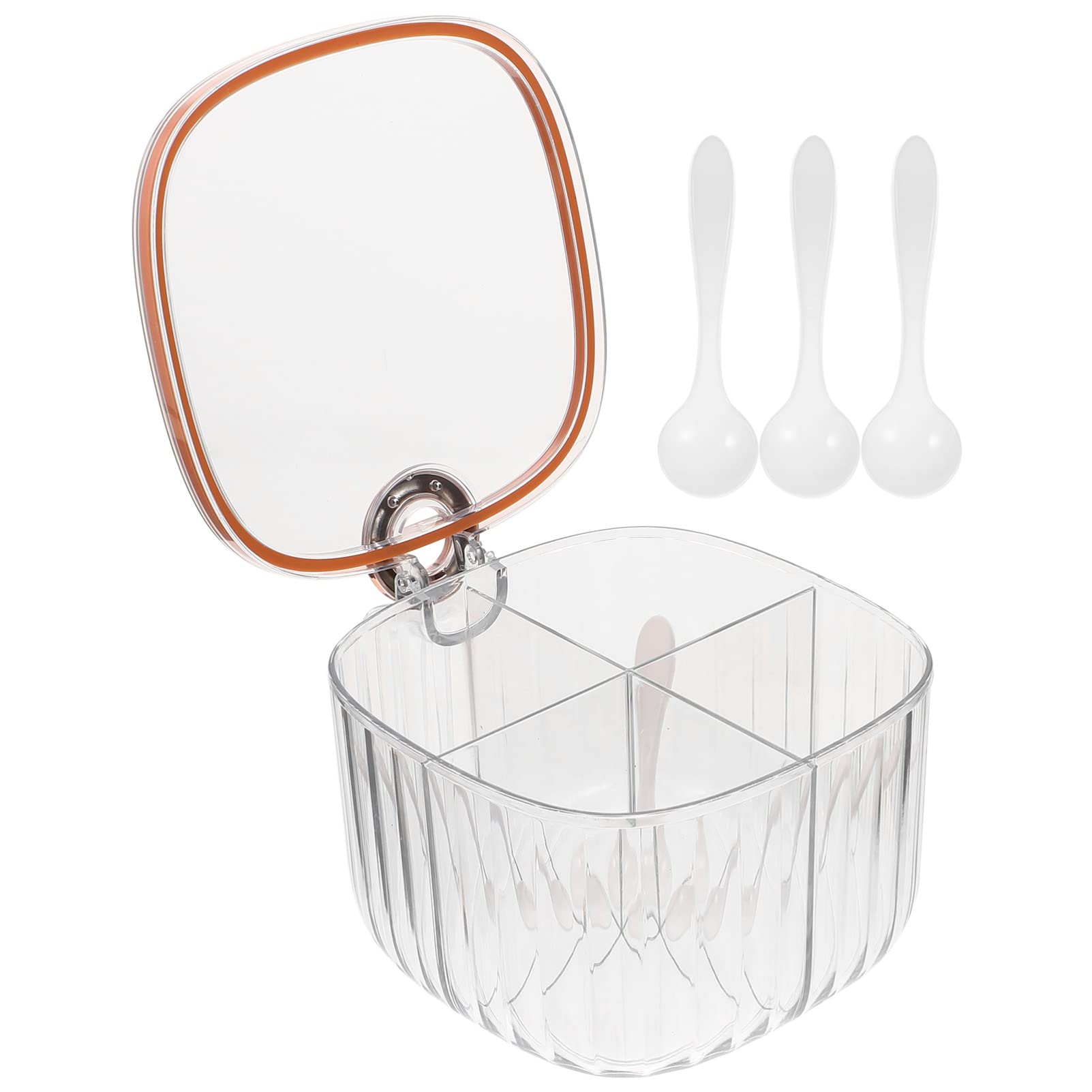 Jars with Lids Seasoning Containers with Divided Condiment Pot Sugar Pot Seasoning Dispenser Coffee Serving Tea Kitchen Storage Jar Kitchen Gadgets