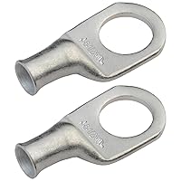 Vista 108 de SELTERM 25 piezas de lengüetas de cable de batería de cobre estañado de grado marino de 2/0 AWG de 3/8 pulgadas, terminales de anillo de calibre 00