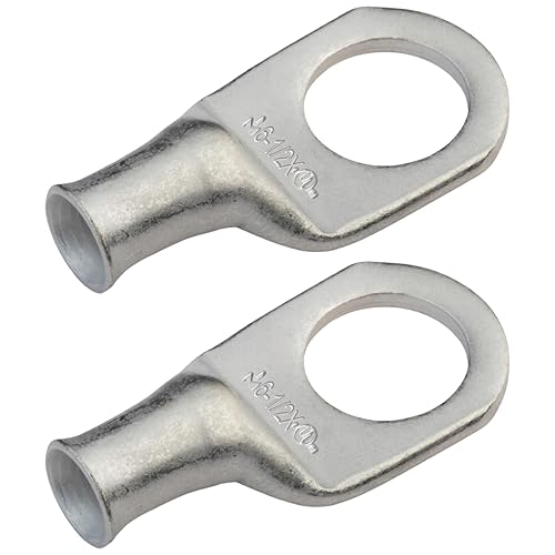 Miniatura 108 de SELTERM 25 piezas de lengüetas de cable de batería de cobre estañado de grado marino de 2/0 AWG de 3/8 pulgadas, terminales de anillo de calibre 00
