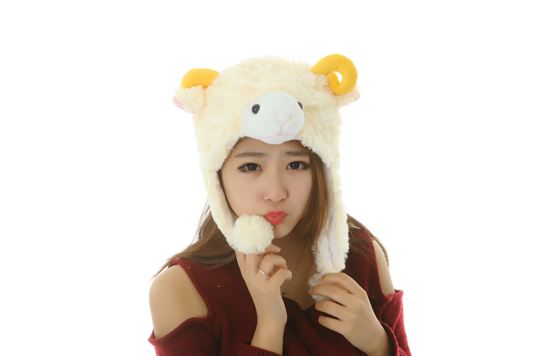 42 Styles Pets Unisex Plush Animal Hats Costume Hood Toys Performance Props (Yellow sheep-39)