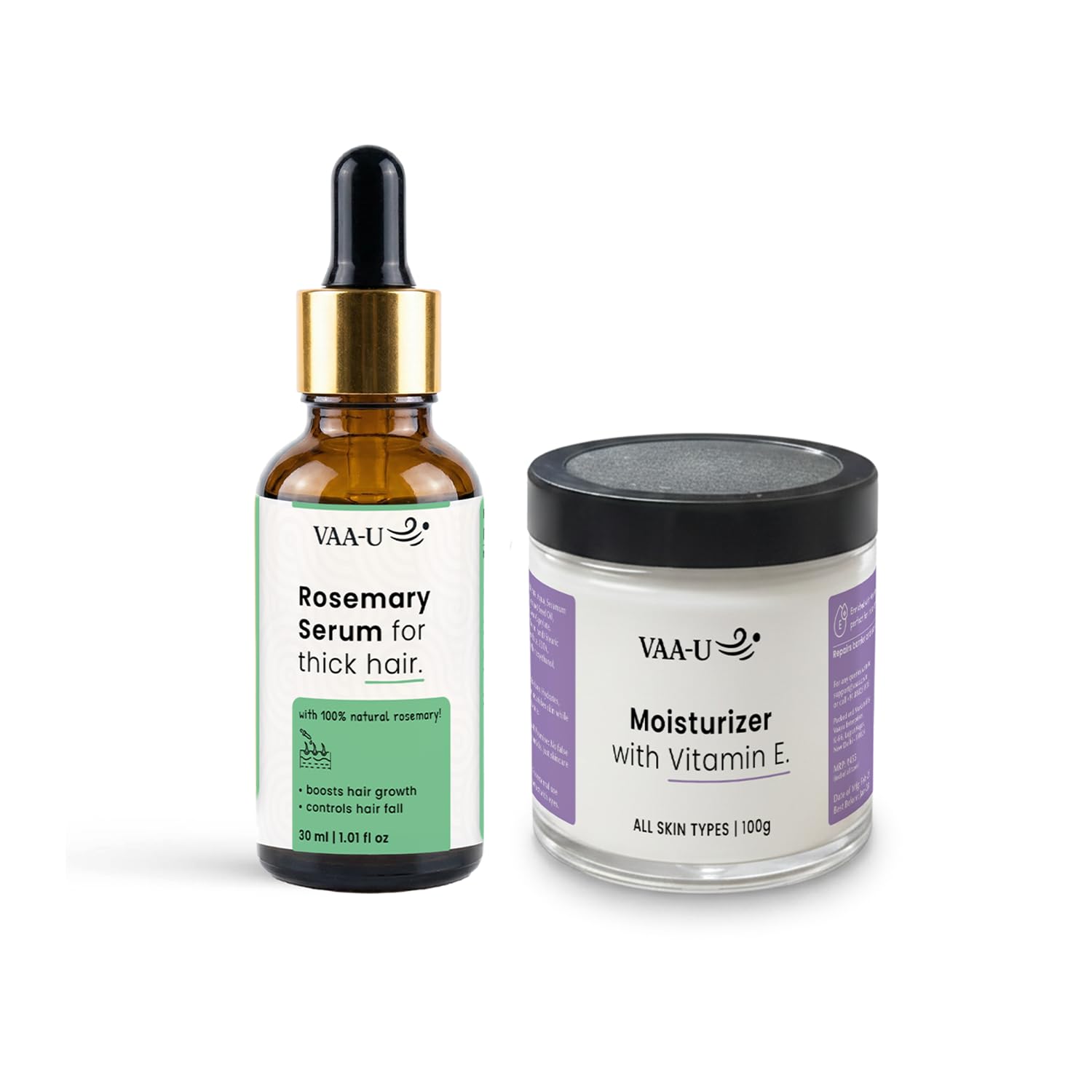Vitamin E Moisturizer 100g & Rosemary Hair Serum 30ml Combo | Daily Hydration | Lightweight Formula | Non Greasy | Fast Absorbing | Skin & Hair Care | Combo Pack-image-49