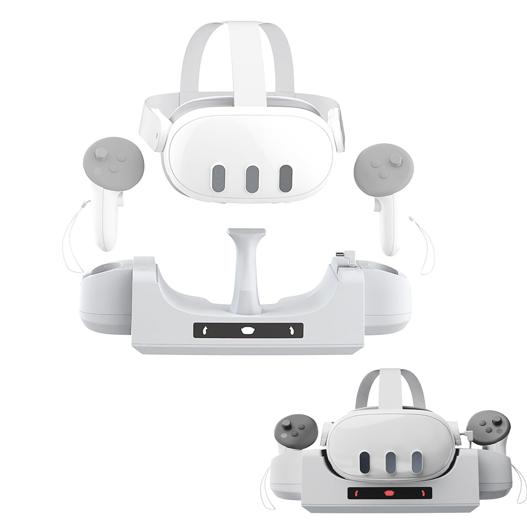 NUHFUFA Stazione base di ricarica compatibile con Quest 3, dock di ricarica a parete per cuffie e controller Quest 3, supporto di ricarica con Type-C Accessori VR