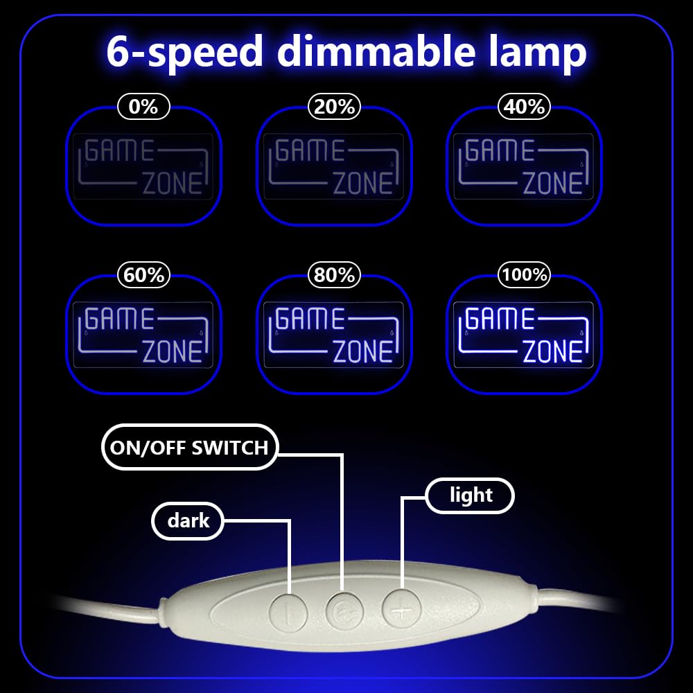 Gaming Lights for Wall Art Decor,Game Zone Neon Light Sign for Game Room Zone Bedroom Club Party Man Cave,Letter Gaming LED Accessories Gift for Gamer Boys Teen Men USB Powered(16.7"*7.9") - Image 4