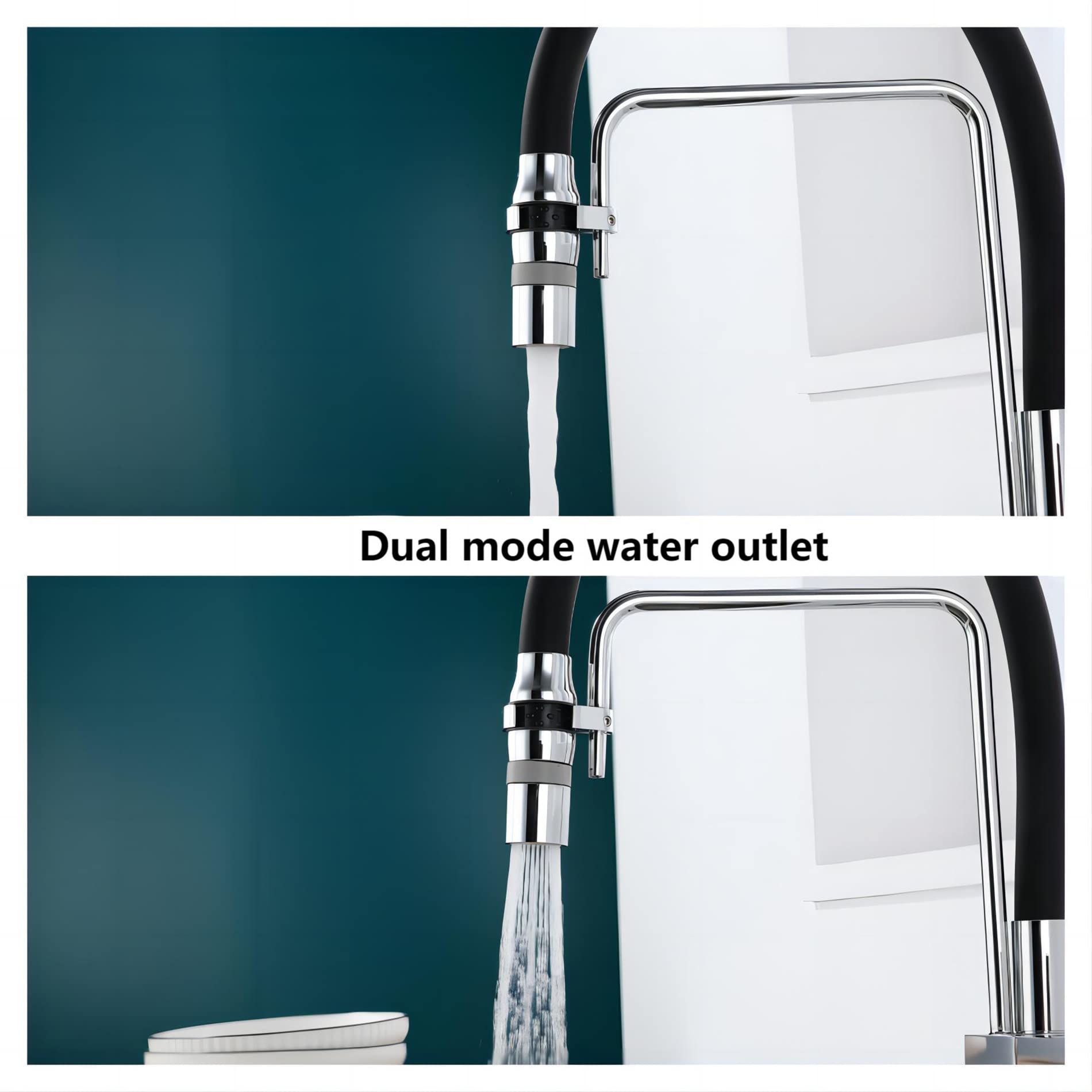 Grifo Abatible Cocina SJQKA Salida De Agua De Modo Dual, Latón Sin Plomo - ¡Ideal Para Fregadero Grifo Cocina Abatible Y Plegable Para Ventana (Cromado)