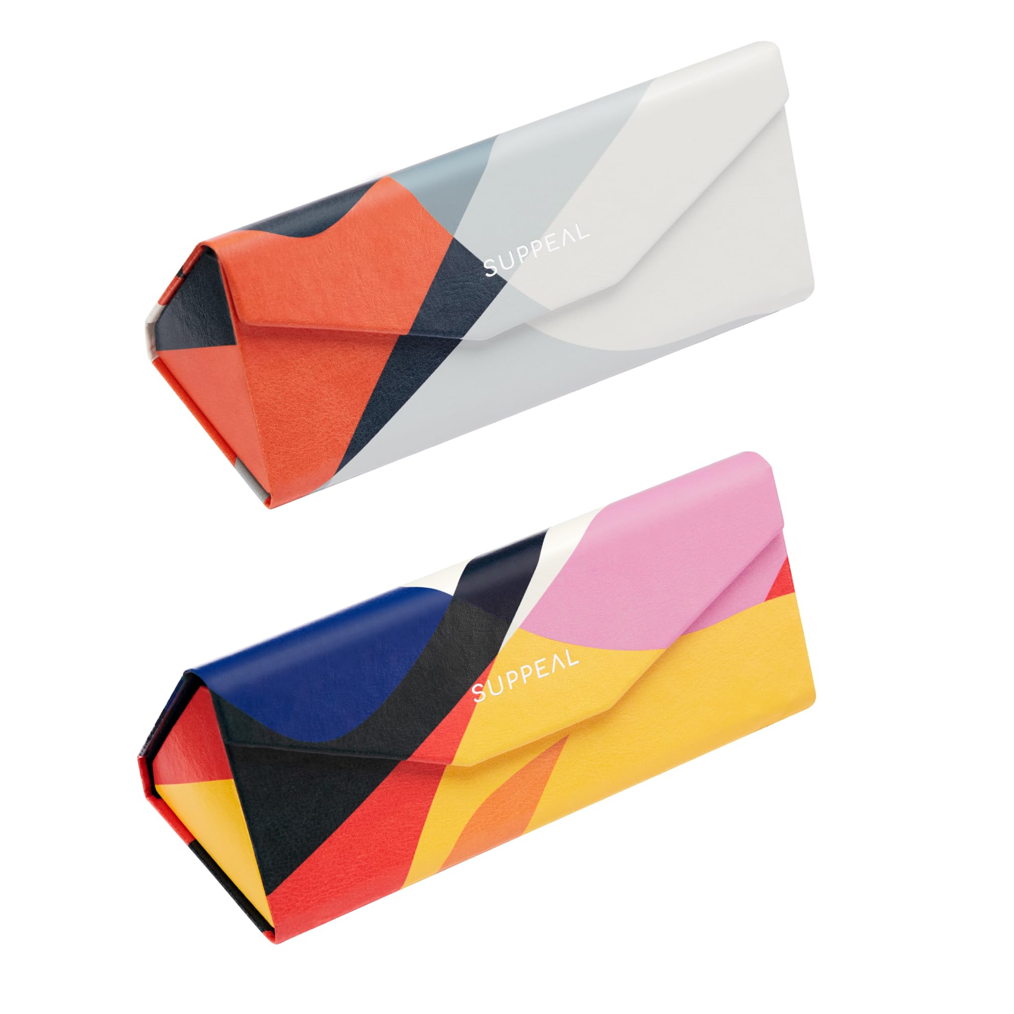 Suppeal 2er-Set Hartschalen-Brillenetui - Inkl. Putztuch & Geschenkbox