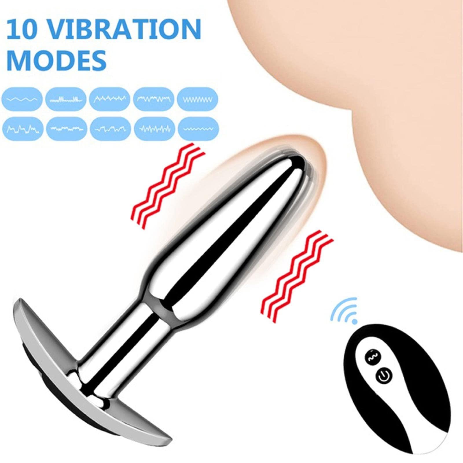 Vibratore Vibratore Principiante Butt Plug anale 10 velocità vibratore anale in metallo Piccolo plug anale vibrazione giocattolo del sesso Masturbatore giocattoli adulti del sesso Macchina
