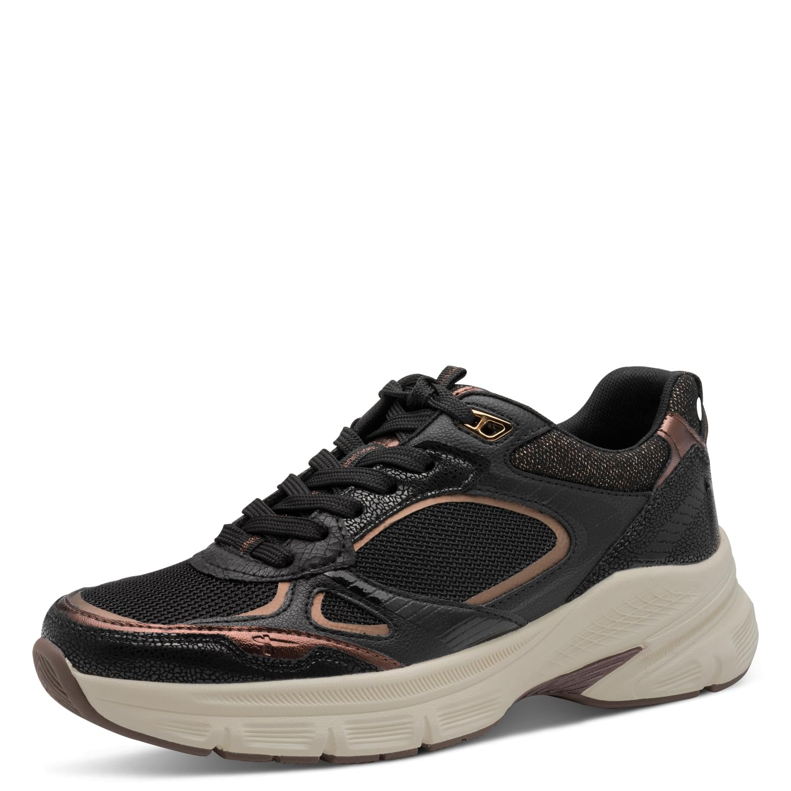 Tamaris Women's Low 1-23759-45 Trainers, Black/Bronce, 38 EU, Black Bronce, 6 UK