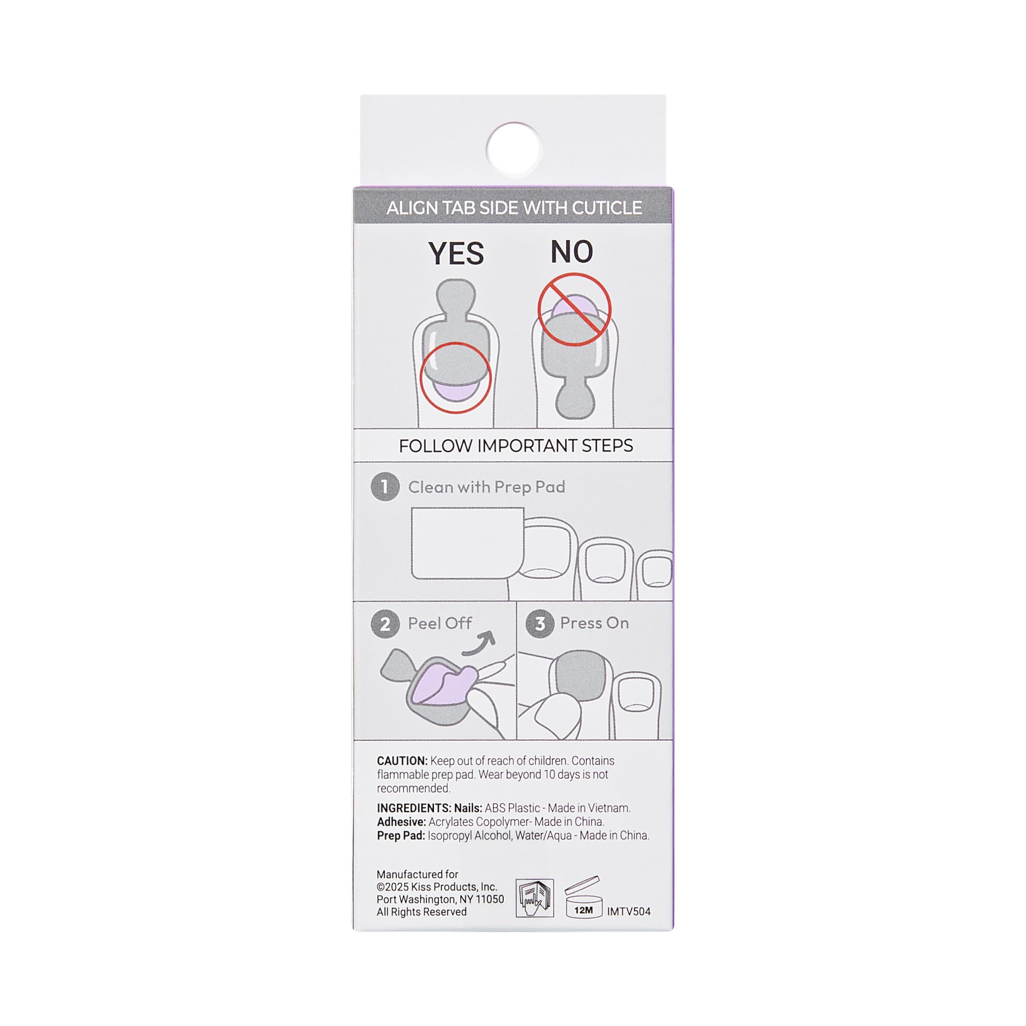 KISS imPRESS French Tip Press On Toenails, 'Blanc Chic', White, Short Squoval, Pedicure Nail Kit Includes 24 Press On Toenails, Prep Pad, Mini Nail File, & Pedicure Stick: Short Blanc Chic