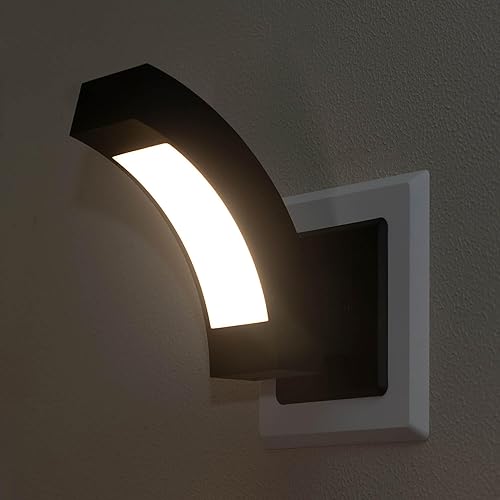 Illumishin Apliques de luces de porche de pared al aire libre, iluminación exterior, aplique de pared exterior impermeable para patio, lámpara