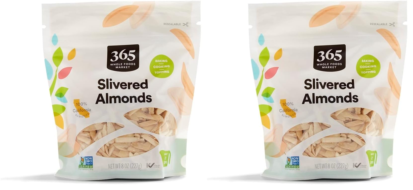365 by Whole Foods Market, Blanched And Slivered Almonds, 8 Ounce (Pack of 2)