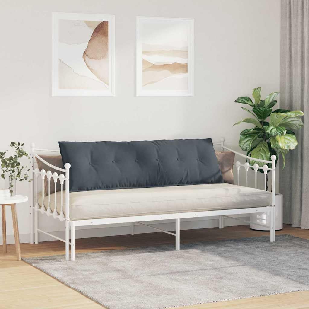Cojín de respaldo gris oscuro, 160 x 50 cm, tejido de pana para cama, sofá y salón, cojín grande de cuña, cojín de lectura, con funda extraíble y cremallera