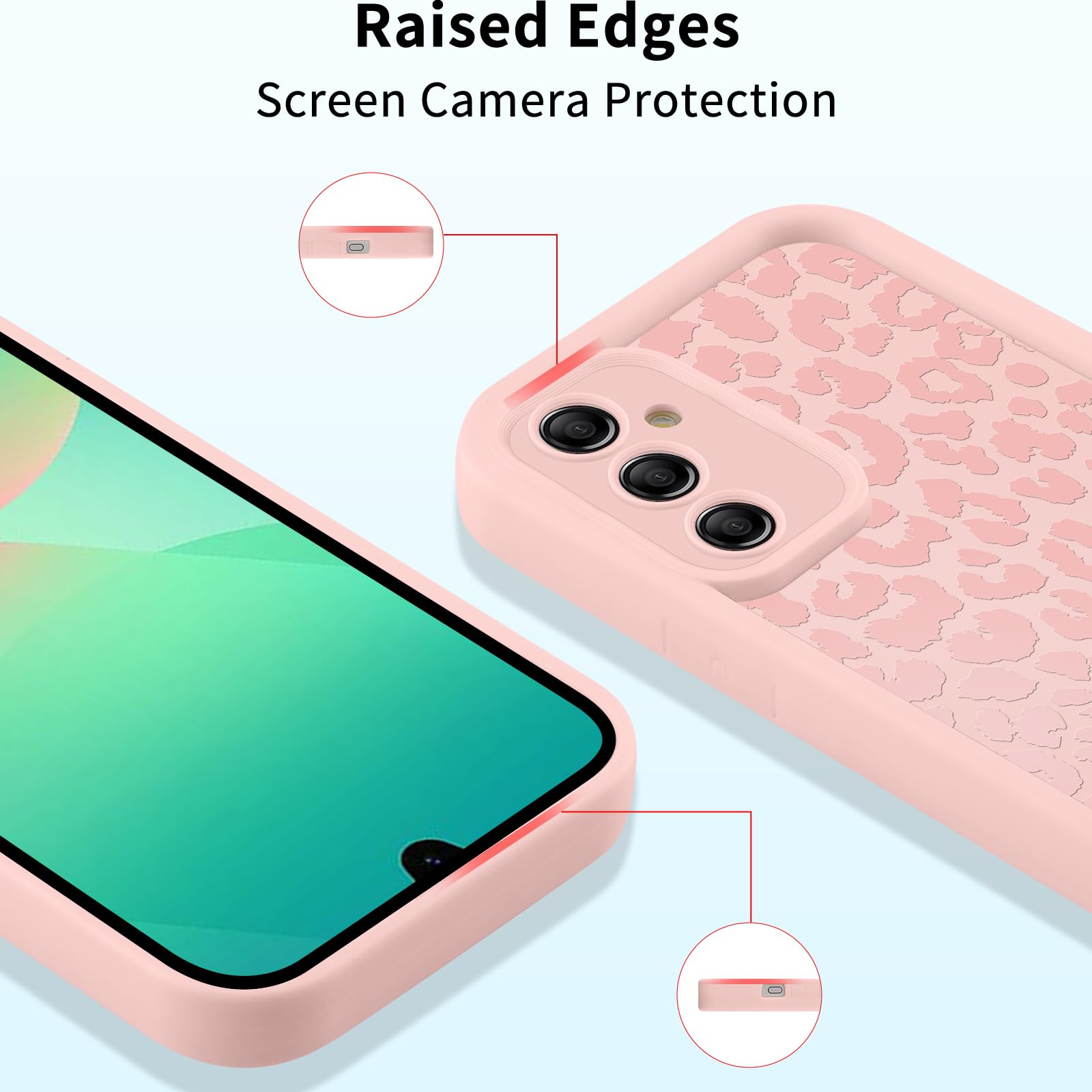ZhuoFan Cover per Samsung Galaxy A26 5G 6,64”, Aesthetic Leopardata Motivo Custodia Rosa Opaca Ultra Morbida Sottile Leggera Silicone Antiurto AntiGraffio TPU Bumper Protettiva Case, 03