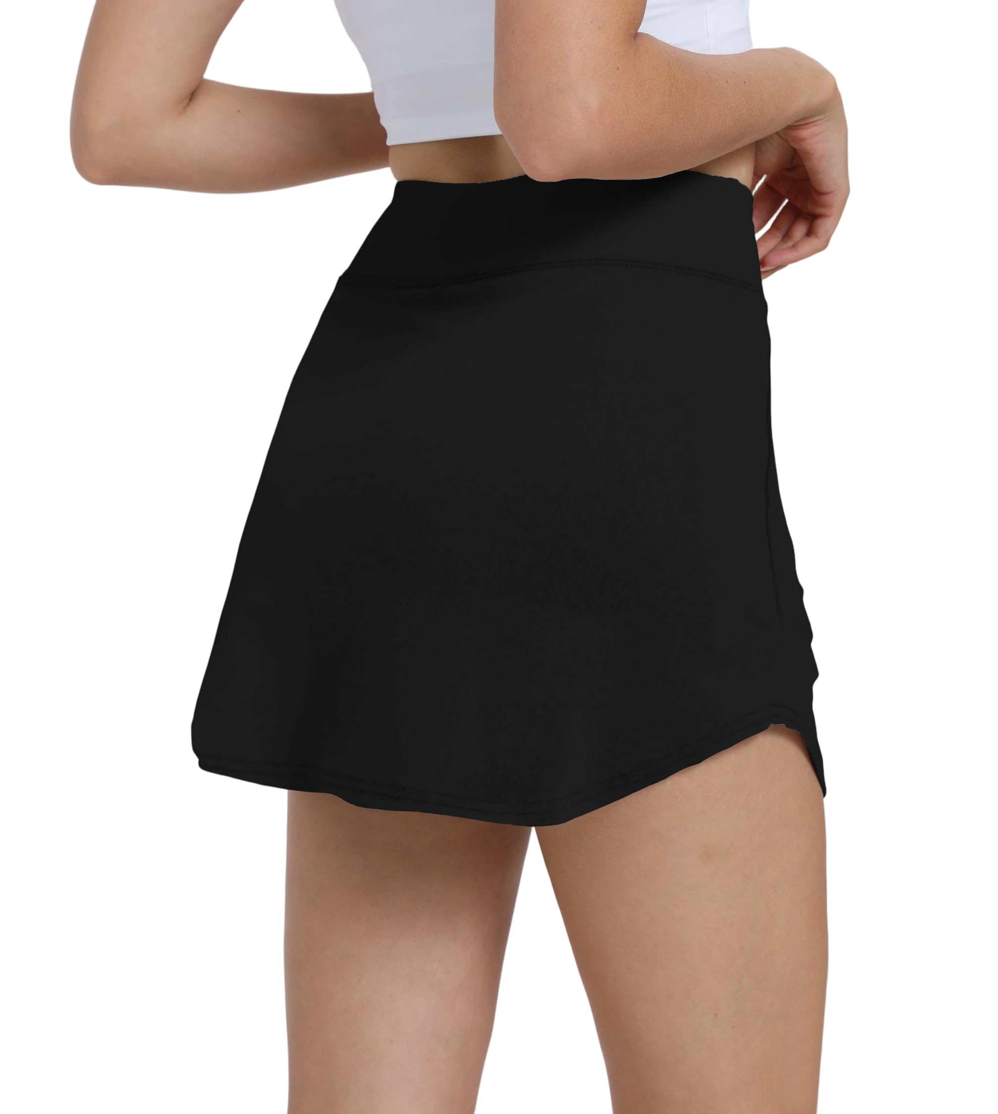 Timuspo Gonna da donna, da golfrcok, con chiusura lampo, corta, da trekking, a vita alta, da tennis, traspirante, con orlo arrotondato