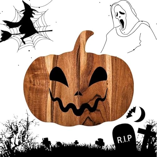 Halloween Pumpkin Shaped Wood Cutting Board for kitchen Decoration, Gothic Cutting Boards with Handle, Charcuterie Wooden Boards, Serving Platter (Pumpkin Board 12 Halloween Pumpkin Shaped Wood Cutting Board for kitchen Decoration, Gothic Cutting Boards with Handle, Charcuterie Wooden Boards, Serving Platter (Pumpkin Board 12