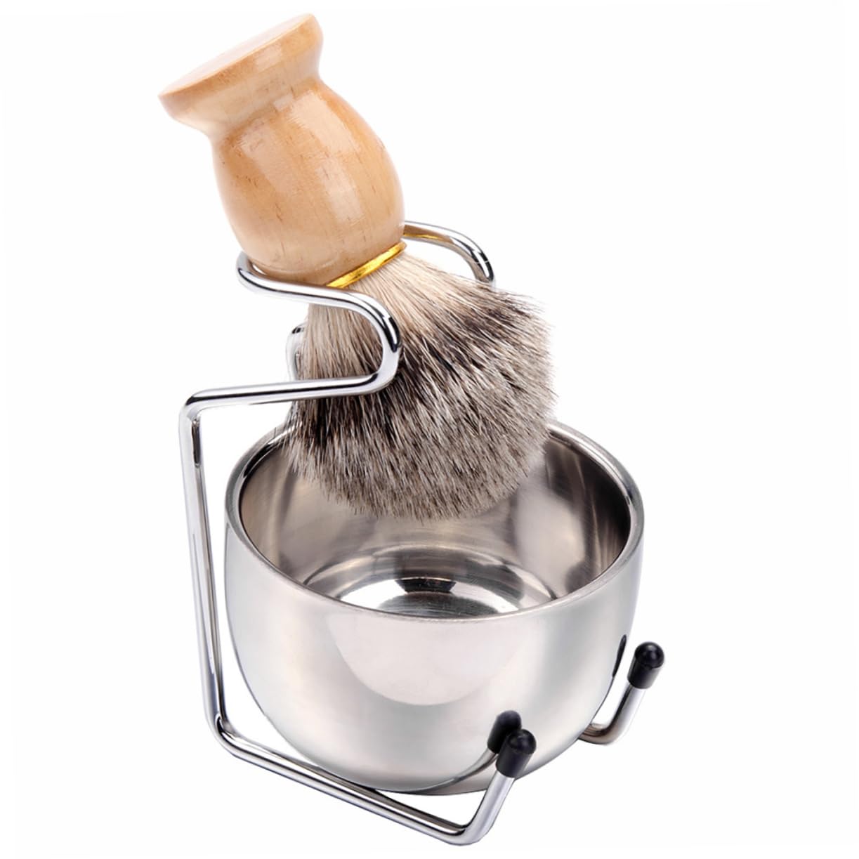 Healeved 2 Ensembles outil de rasage tasse de crème à raser kit de toilettage homme Accessoires de rasage durables Outils de rasage de qualité kit de toilettage pour hommes rasoir En bois