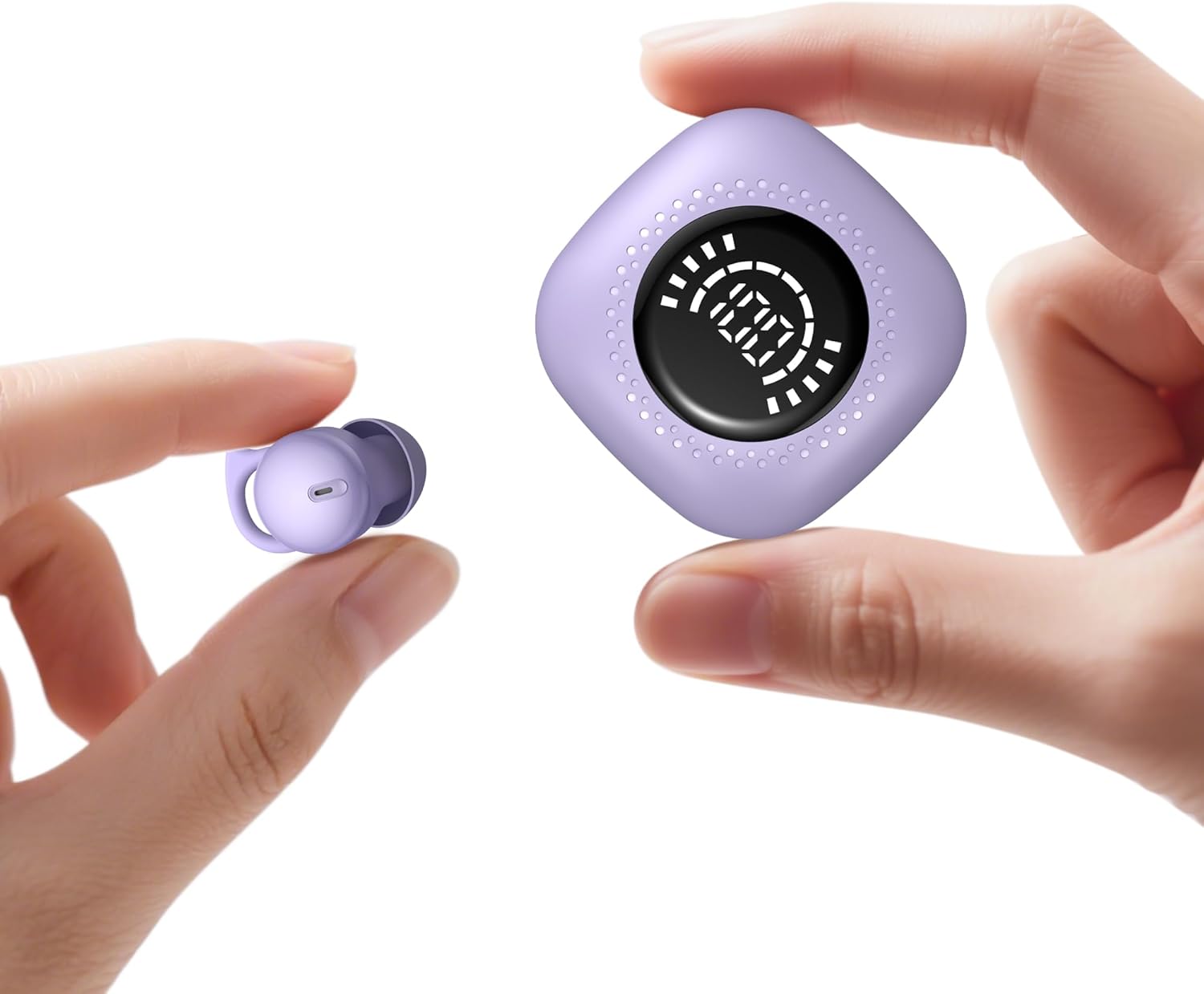 Sleep Headphones, Invisible Sleep Earbuds for Side Sleepers, Mini Noise Blocking Sleep Earphones, Bluetooth 5.3 Tiny Hidden Earbuds for Work,Sleeping, Purple