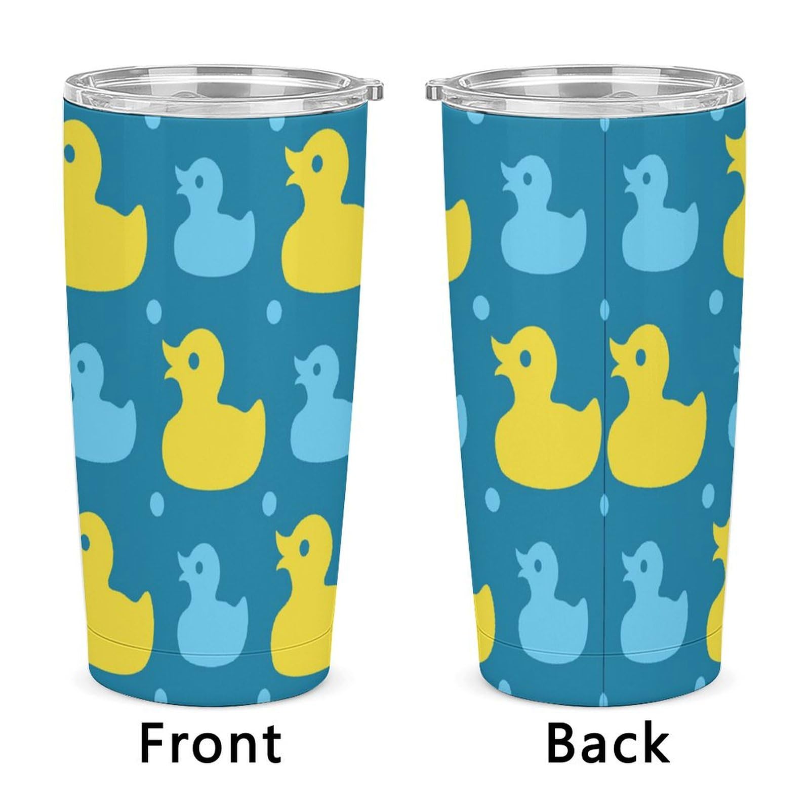 Wiederverwendbare isolierte Kaffeetasse, Reisebecher, doppelwandig, mit Deckel und Strohhalm, Gelb