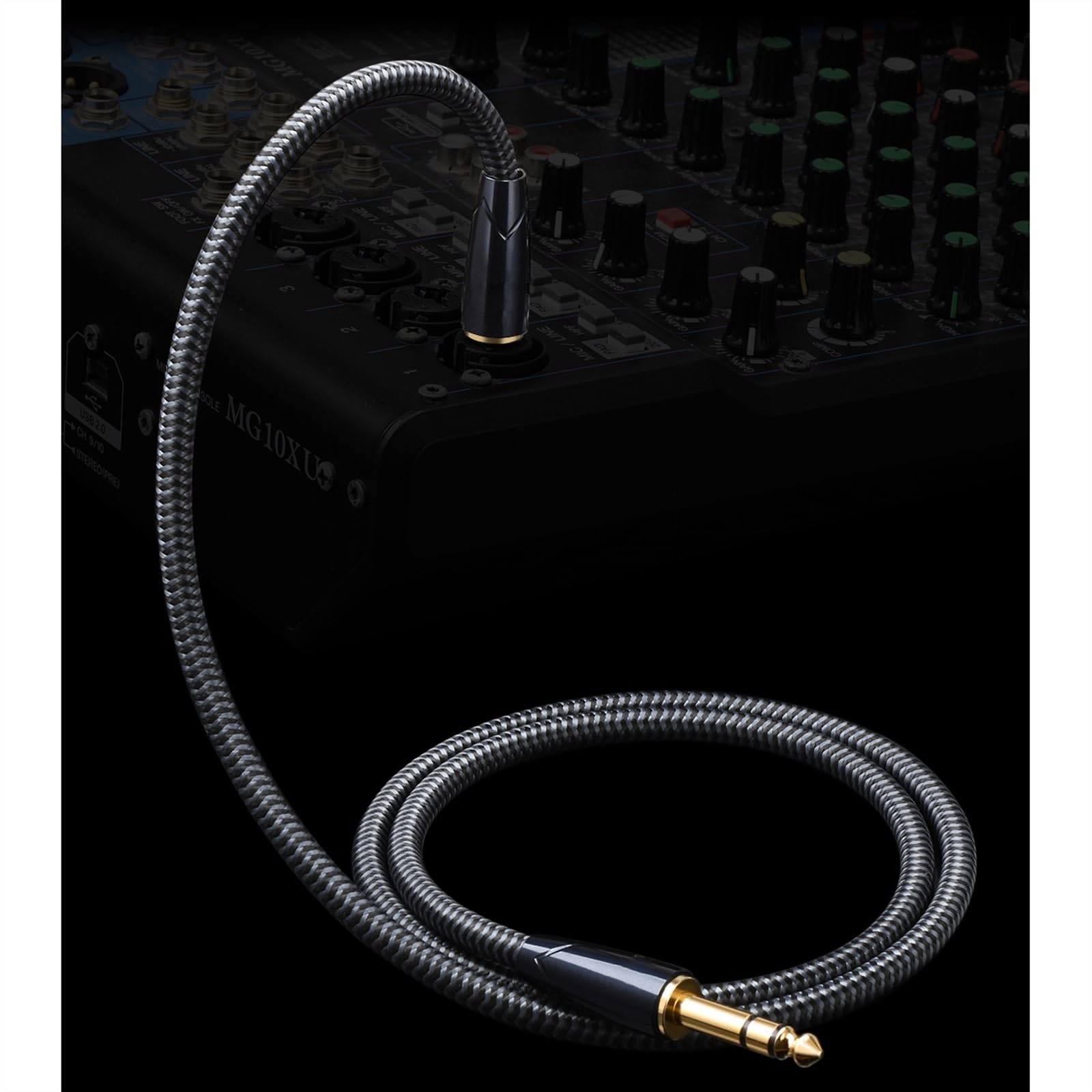 kabel audio do gitary Kabel Gitarowy 6.35mm 1/4 TRS Stereofoniczny Kabel Audio Do Elektrycznego Wzmacniacza Gitary Basowej (Color : 3m)