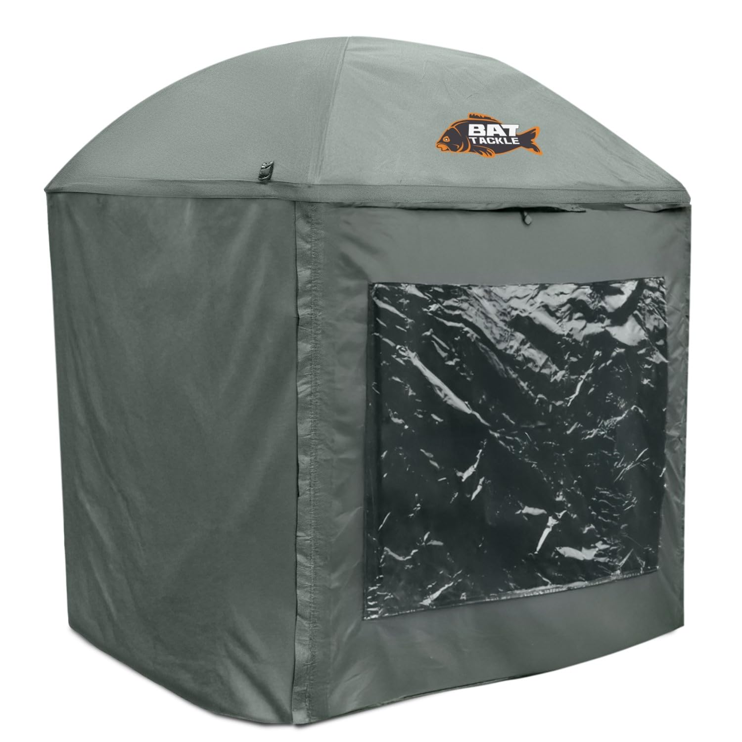 Covered Umbrella Shelter – 2-in-1 Schirmzelt 1,70 x 1,70m – Wasserdichtes Angelzelt 210D Oxford PU – Inkl. Seitenteilen & Sichtfenster – Leichtes Brolly für Sessions & Karpfenangeln