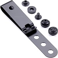 Vista 34 de HolsterSmith - Clip universal de metal para cinturón para hacer fundas, modelo 5, (3 agujeros), color negro táctico
