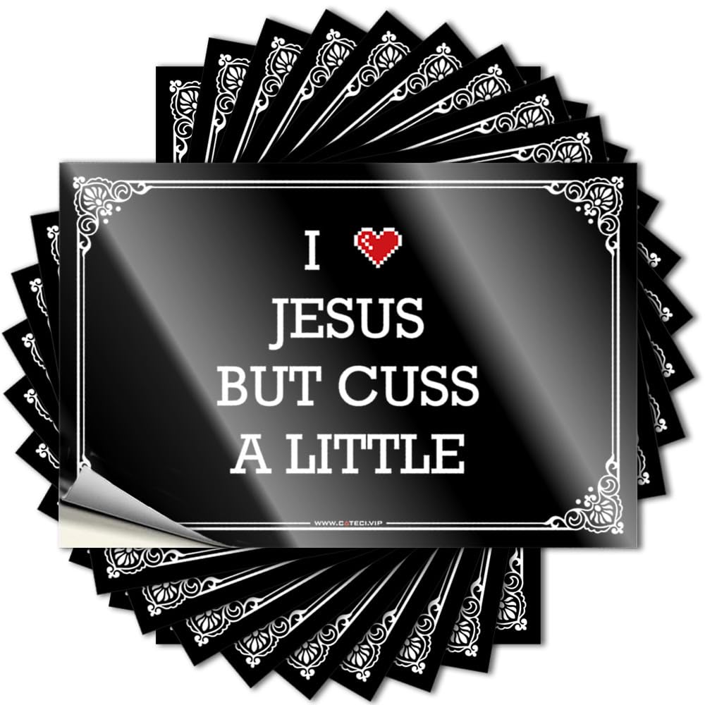 Decals Girly Halloween Hard I Love Jesus But Cuss A Little - No Residue Decals for Essentials(12X18CM)