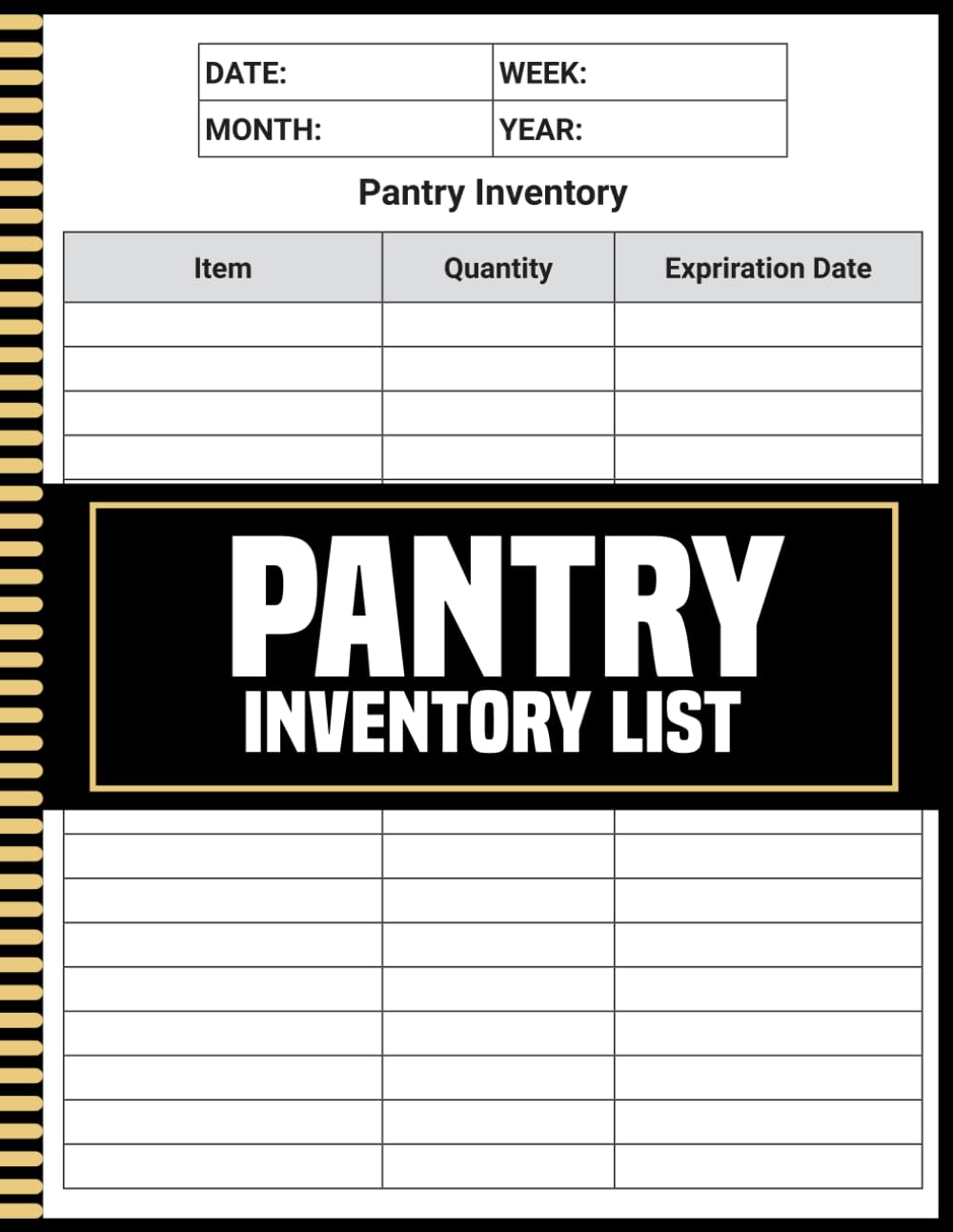 Pantry Inventory List: Simple Inventory Log Book for Home, Track All of Your Family Freezer Items, Kitchen Fridge Stock Supply Checklist