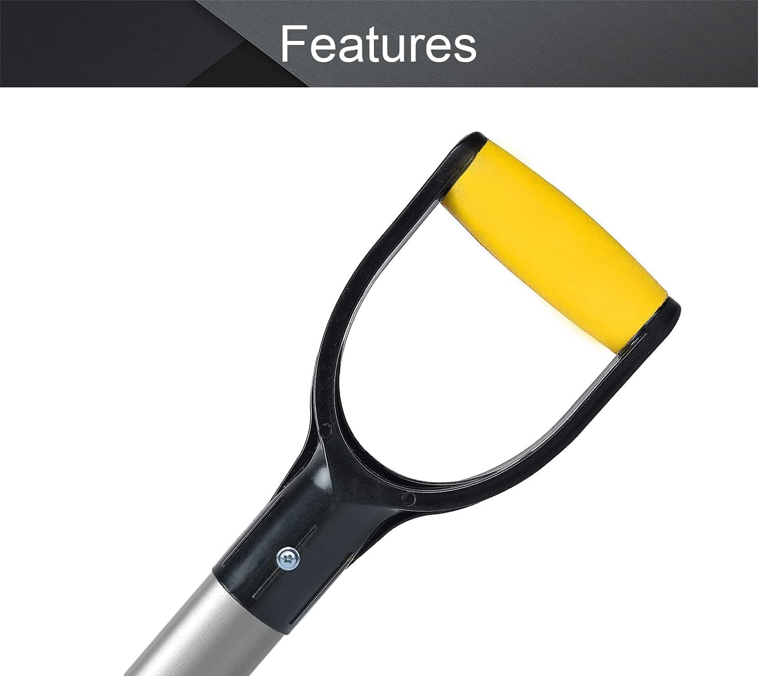 Auniwaig Shovel Grip Handle Replacement D Shaped 32mm Inner Diameter Garden Spade Fork Snow Shovel Rake Handle Attachment for Digging Raking Tools, PVC, 2 PCS Yellow Black